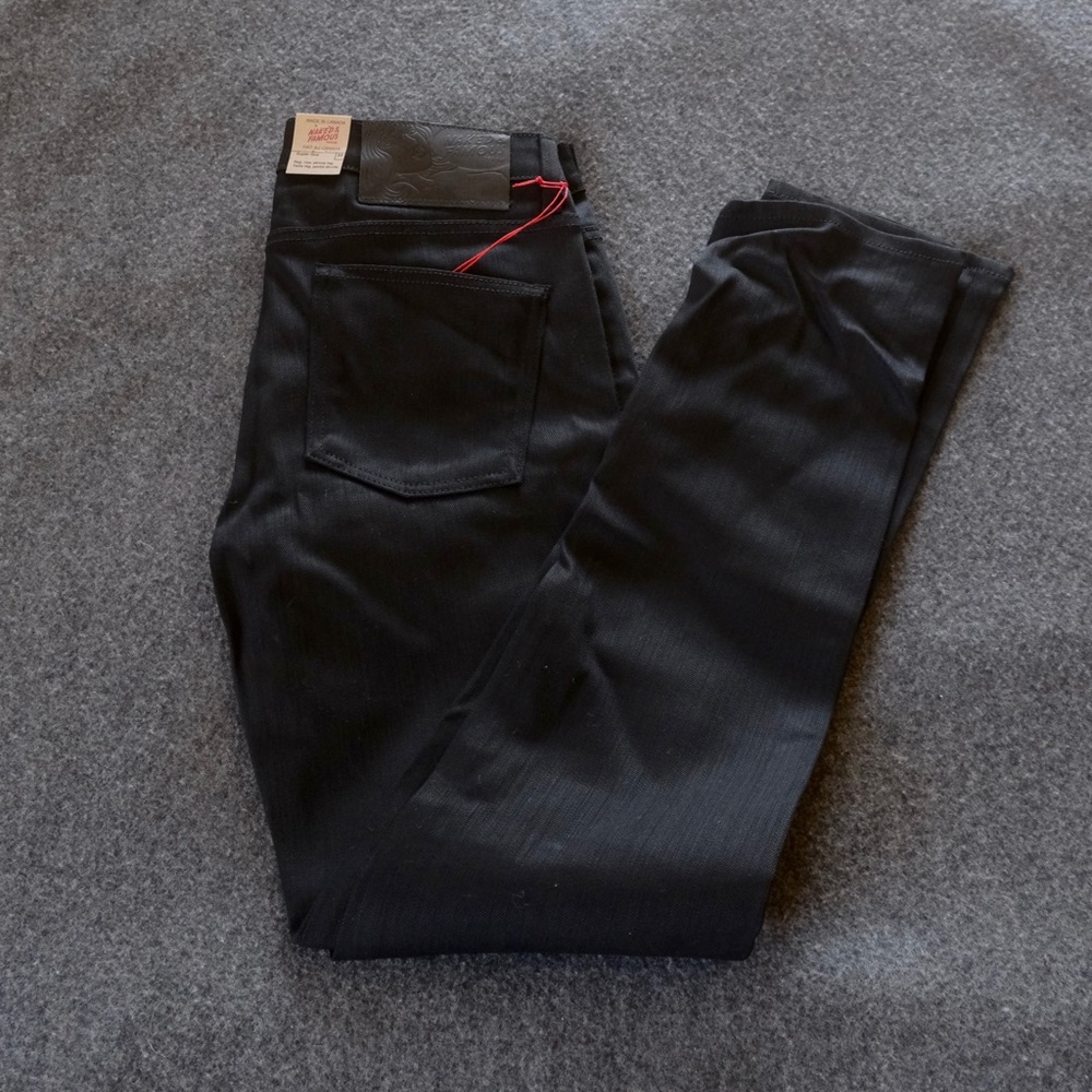 Naked & Famous Black Power Stretch Denim - Super Guy - Size 33
